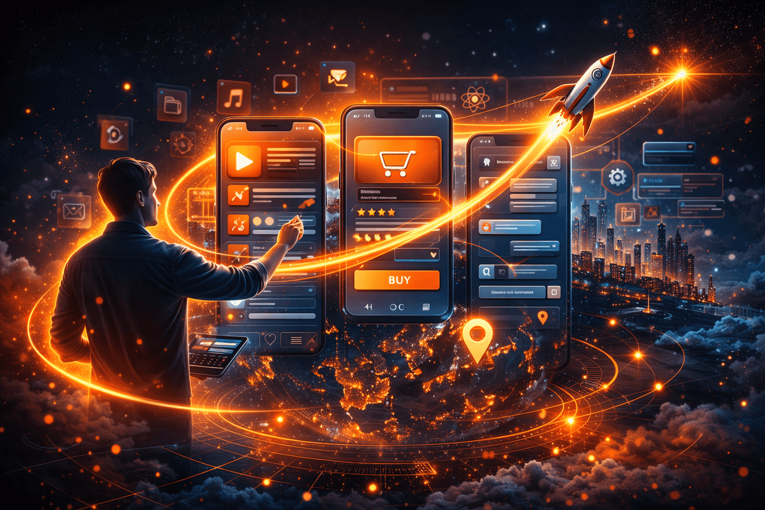 Custom mobile app development for iOS and Android by Hilux Technology, Patna